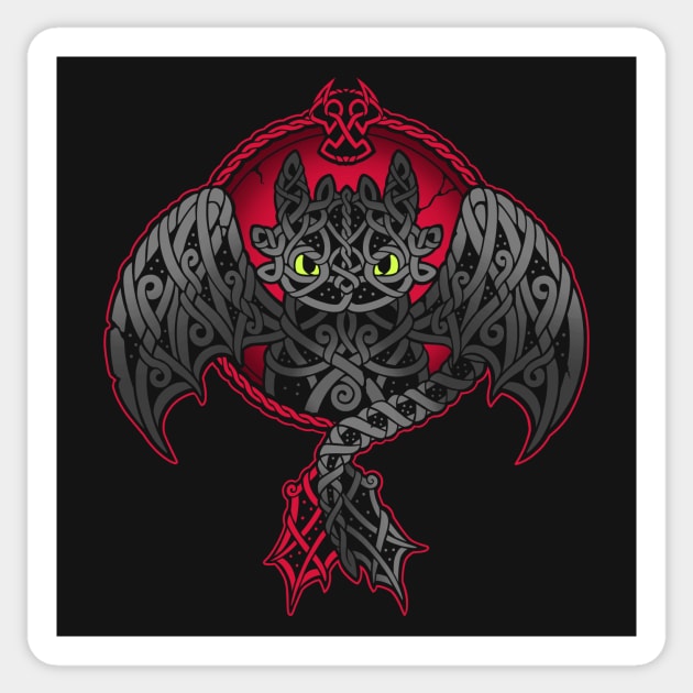 Viking Fury // Toothless Dragon, Knotwork, Norse Sticker by Geekydog